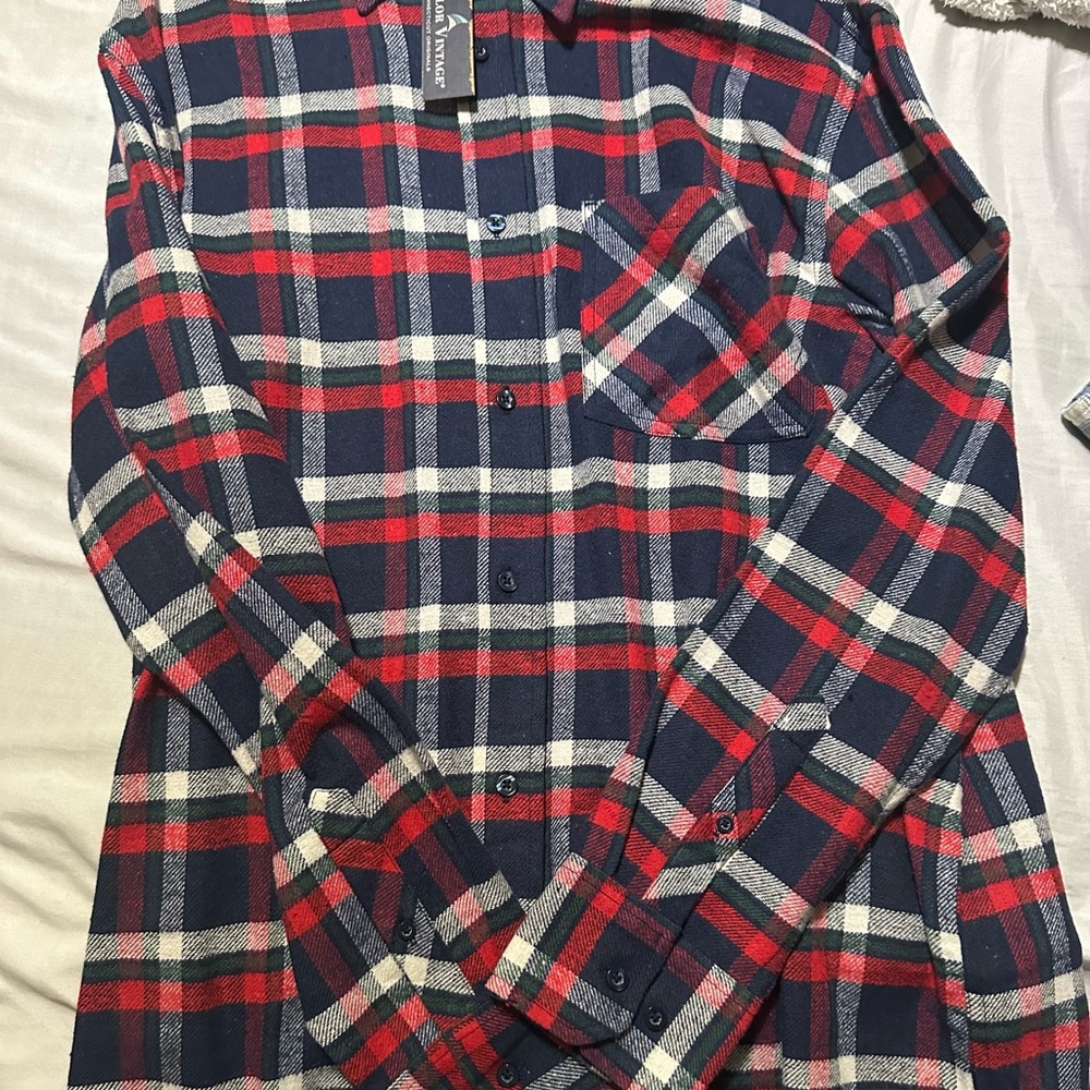 Tailor Vintage Red and Blue Plaid Shirt